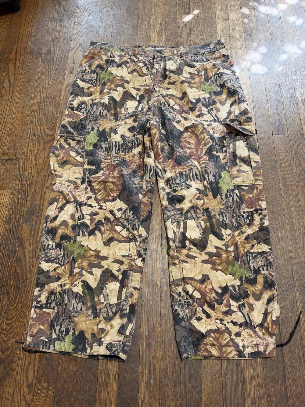 Jerzees Outdoors Mossy Oak Forest Floor Camo Cargo Pants Mens XL Baggy Utility